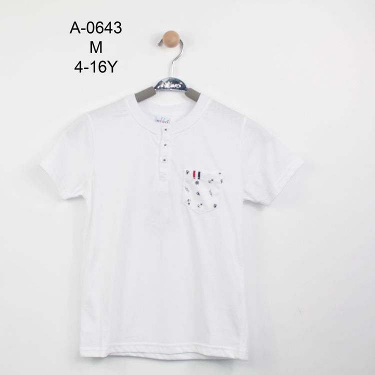 Picture of A0643 BOYS TOP WITH THREE BUTTONS AND A POCKET